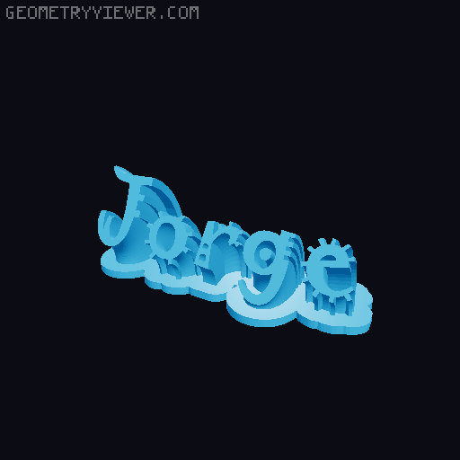 Sweeping crazy name tag 3D model thumbnail