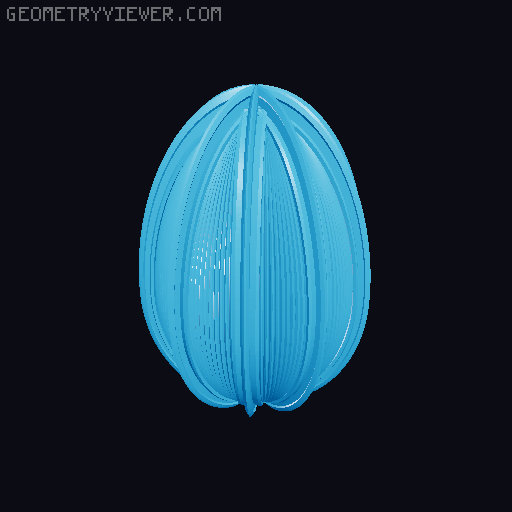 Straight Ribbed Easter Egg 2026 3D model thumbnail