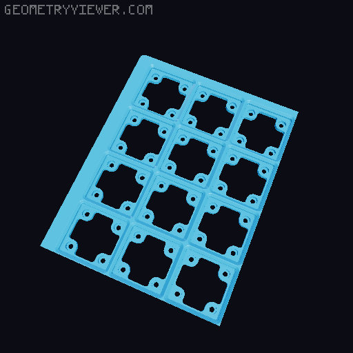 Gridfinity baseplates for Harbor Freight parts organizer - medium (cut) 3D model thumbnail