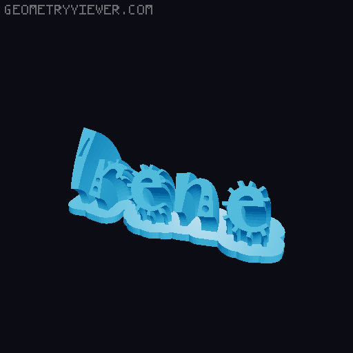Sweeping crazy name tag 3D model thumbnail