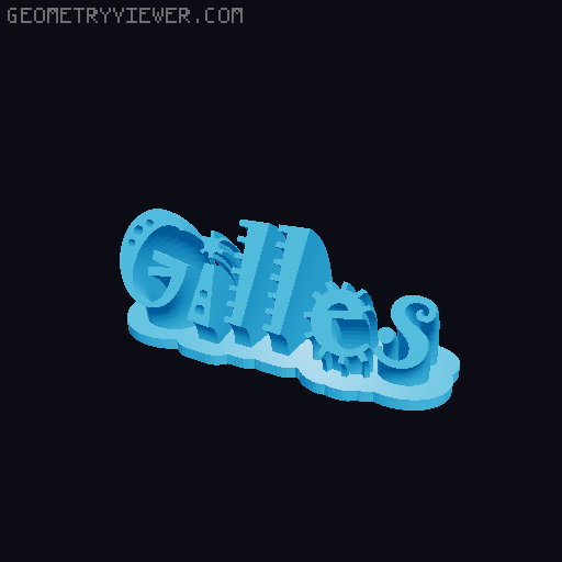 Sweeping crazy name tag 3D model thumbnail