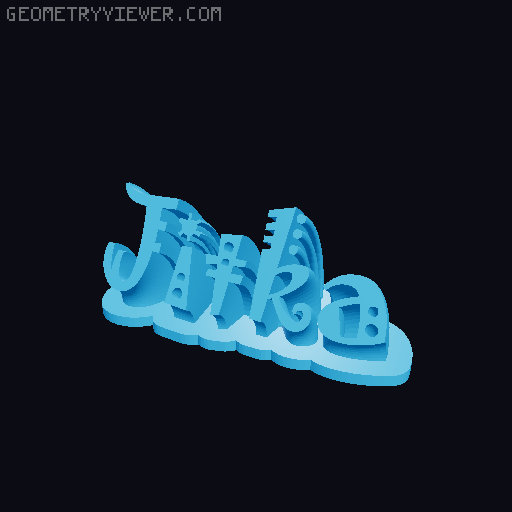 Sweeping crazy name tag 3D model thumbnail