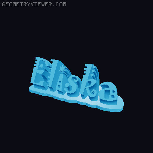 Sweeping crazy name tag 3D model thumbnail