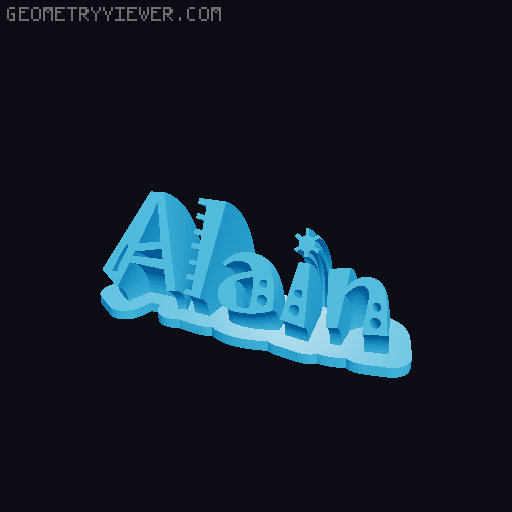 Sweeping crazy name tag 3D model thumbnail