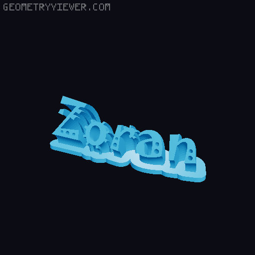 Sweeping crazy name tag 3D model thumbnail