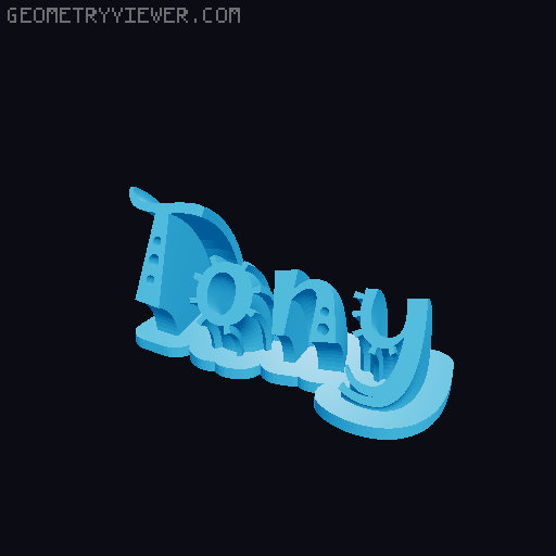 Sweeping crazy name tag 3D model thumbnail