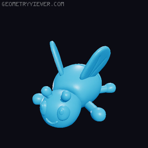 Articulated Cute Bee 3D model thumbnail