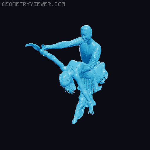 Salsa Dancers 3D model thumbnail