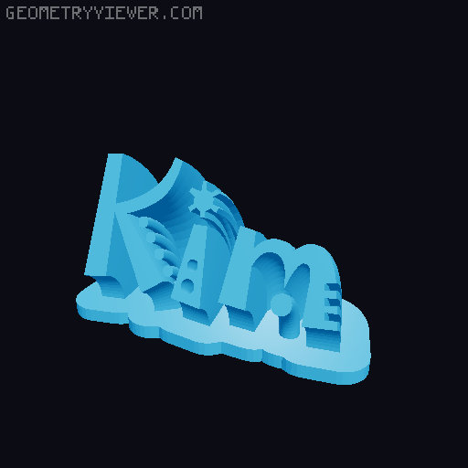 Sweeping crazy name tag 3D model thumbnail