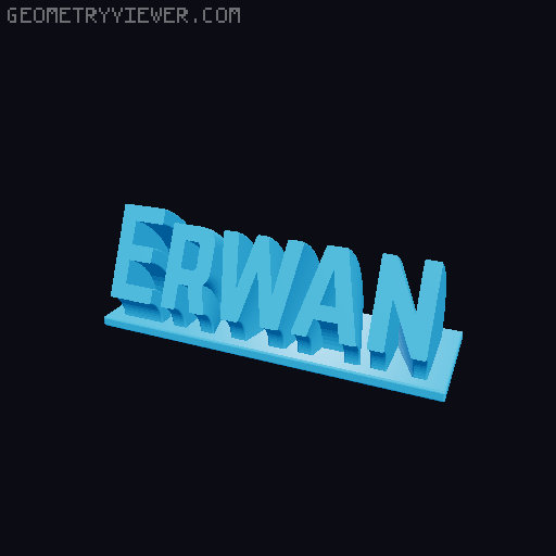 Sweeping Name Tag 3D model thumbnail