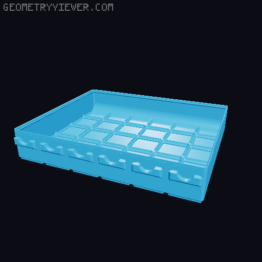Parametric Gridfinity bins for GOEWS 3D model thumbnail