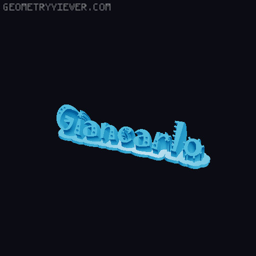 Sweeping crazy name tag 3D model thumbnail