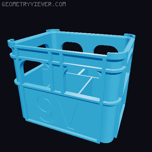 Stackable beer crate for batteries 3D model thumbnail