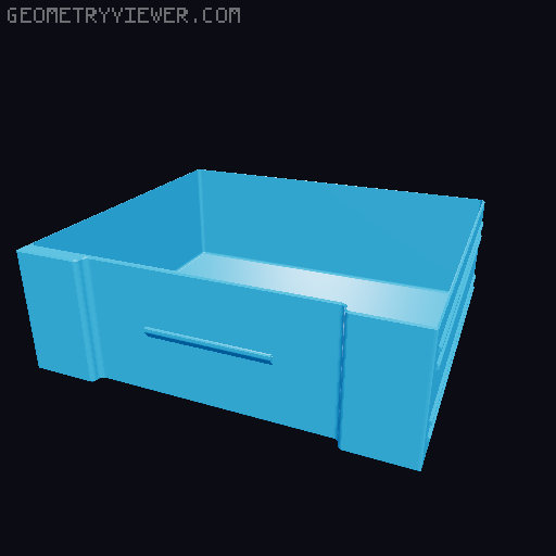 Drawer box set 3D model thumbnail