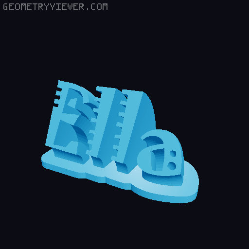 Sweeping crazy name tag 3D model thumbnail