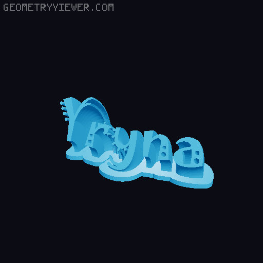 Sweeping crazy name tag 3D model thumbnail