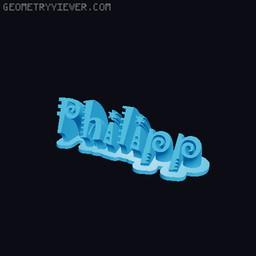 Sweeping crazy name tag 3D model thumbnail