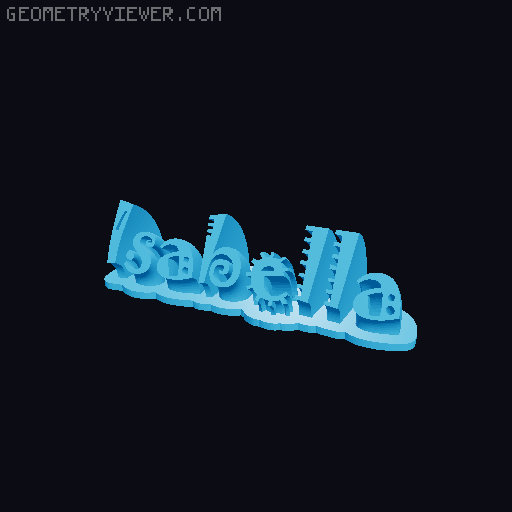 Sweeping crazy name tag 3D model thumbnail