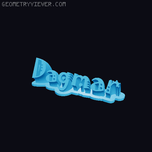 Sweeping crazy name tag 3D model thumbnail