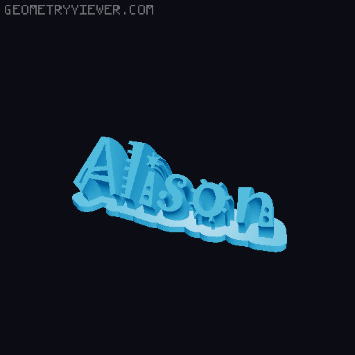 Sweeping crazy name tag 3D model thumbnail