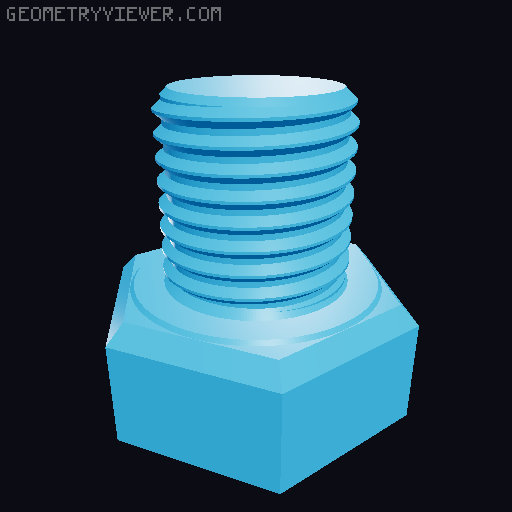 Hundreds of Metric Hex Screws Version 1: M2, M3, M4, M5, M6, M8, M10, M12, M14, M16, ... M48 3D model thumbnail