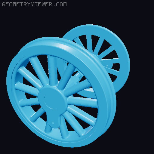 57 inch driver wheel HO scale 3D model thumbnail
