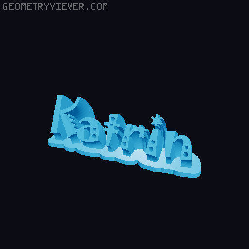 Sweeping crazy name tag 3D model thumbnail