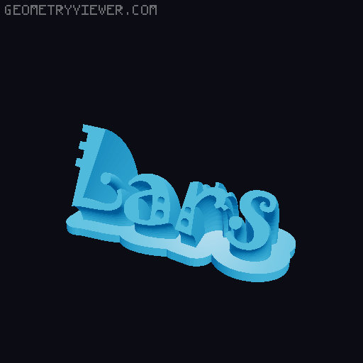 Sweeping crazy name tag 3D model thumbnail