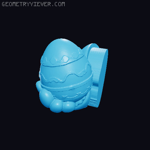 Urban Bunny – Cool Easter Figurine with Egg 3D model thumbnail
