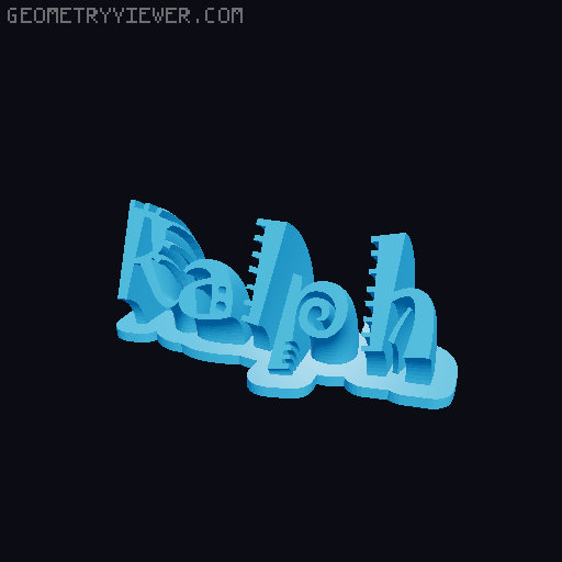 Sweeping crazy name tag 3D model thumbnail