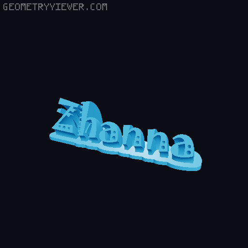 Sweeping crazy name tag 3D model thumbnail