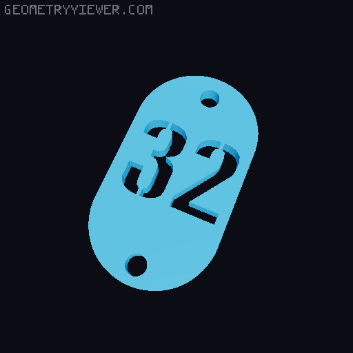 Porta chaves; Keychain 3D model thumbnail