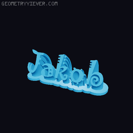 Sweeping crazy name tag 3D model thumbnail