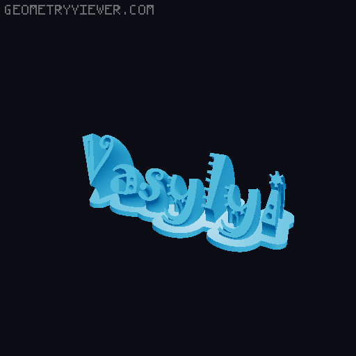 Sweeping crazy name tag 3D model thumbnail