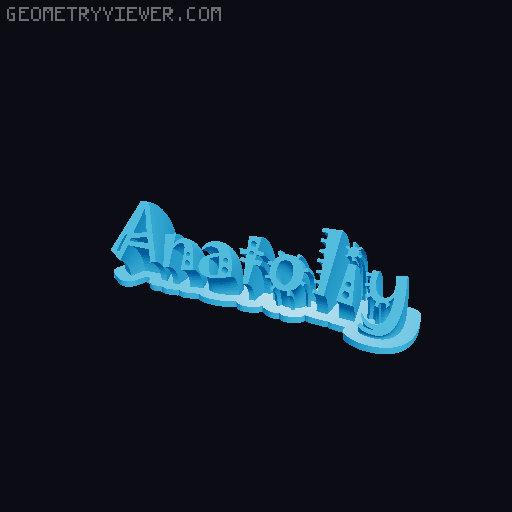 Sweeping crazy name tag 3D model thumbnail