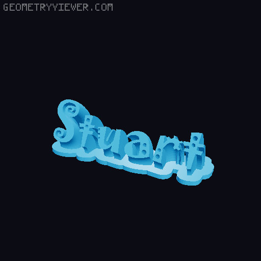 Sweeping crazy name tag 3D model thumbnail