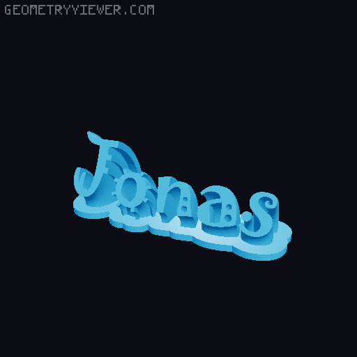 Sweeping crazy name tag 3D model thumbnail