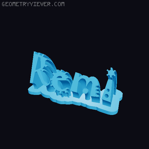 Sweeping crazy name tag 3D model thumbnail