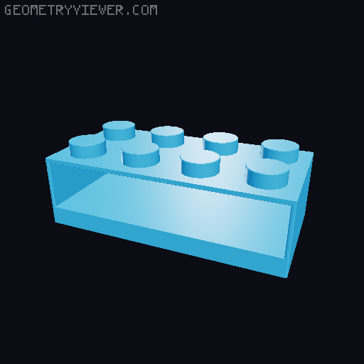 Lego container (storage box) 3D model thumbnail