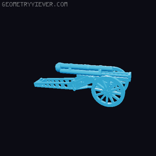 Canon de 65 M (montagne) modele 1906 (15mm scale 1/100) 3D model thumbnail