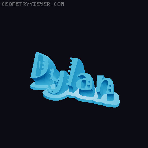 Sweeping crazy name tag 3D model thumbnail