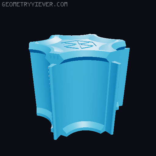 Hexglyph remix for printing in parts 3D model thumbnail