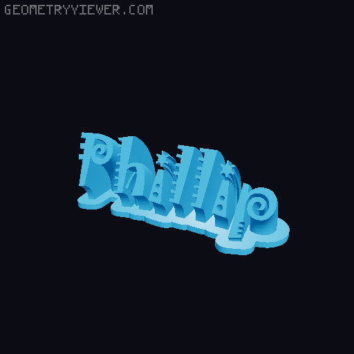 Sweeping crazy name tag 3D model thumbnail
