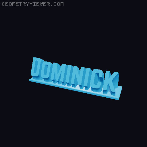 Sweeping Name Tag 3D model thumbnail