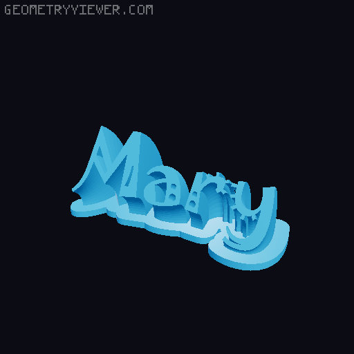 Sweeping crazy name tag 3D model thumbnail