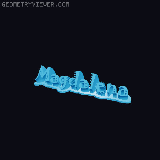 Sweeping crazy name tag 3D model thumbnail