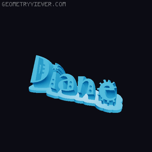 Sweeping crazy name tag 3D model thumbnail
