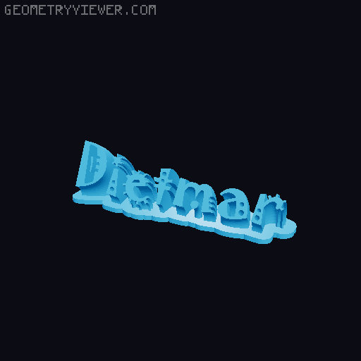 Sweeping crazy name tag 3D model thumbnail