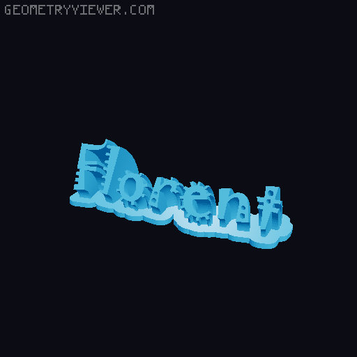 Sweeping crazy name tag 3D model thumbnail