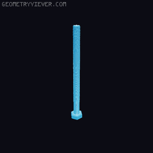 Hundreds of Metric Hex Screws Version 1: M2, M3, M4, M5, M6, M8, M10, M12, M14, M16, ... M48 3D model thumbnail